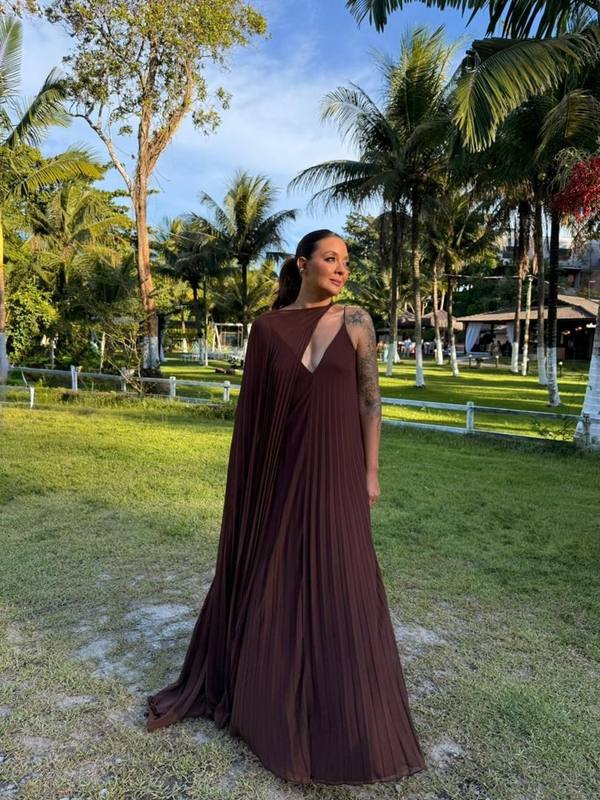 Vestido elegante para mãe de noiva